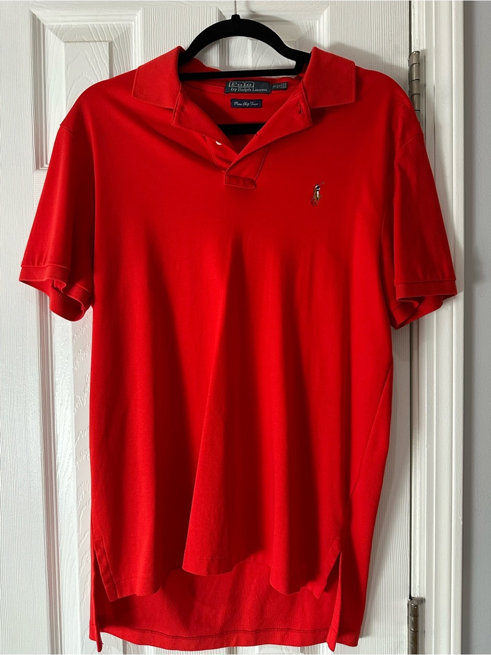 Ralph Lauren Men’s Bright Red Polo Shirt with Embroidered Pony
